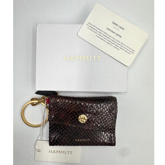 Hammitt Painted Rattle Key Wallet NWT, Brushed Gold Hardware New In Box - Picture 2 of 14